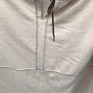 NWOT Baby and Me Tan Maternity Top Boho Front Tie V-Neck 3/4 Sleeves Cotton S
